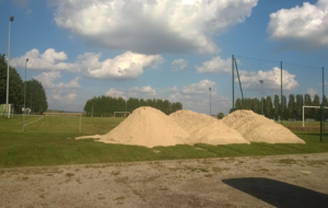 Travaux de rénovation du stade Lucien Doutreleau.