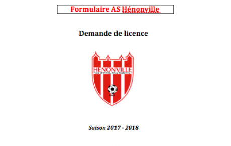 Nouveautés demande licence 2017-2018
